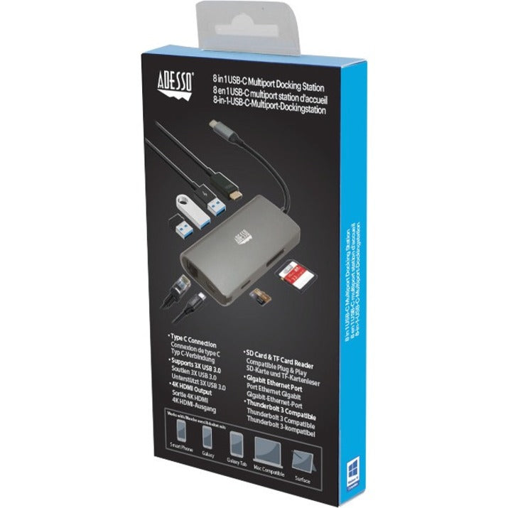 Adesso 8-in-1 USB-C Multi-Port Docking Station (TAA Compliant) Adesso 8-in-1 USB-C Multi-Port Docking Station (TAA Compliant)